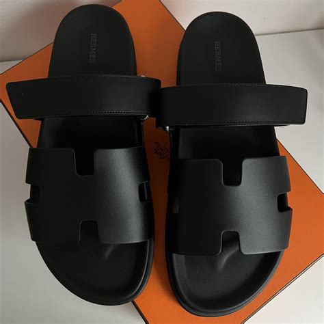 black cherche hermes|Hermes men's black sandals.